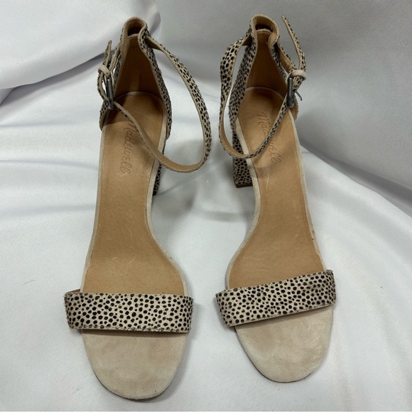 Madewell | Brooke Ankle Strap Sandal Heels Calf Hair Cheetah Women’s Size 9.5 - Picture 5 of 12